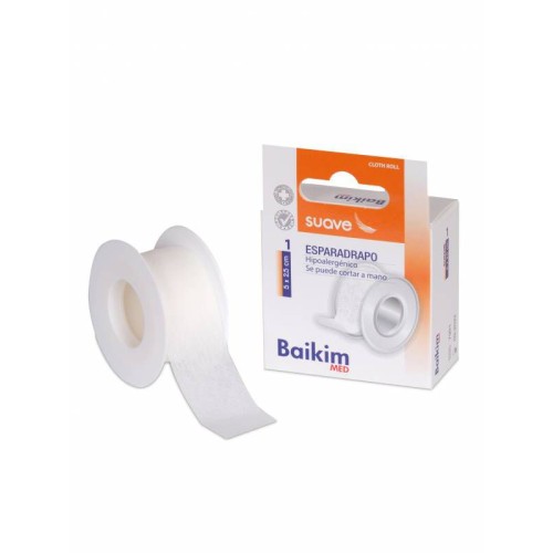 BAIKIM ESPARADRAPO HIPOALERGENICO 5M X2,5 CMS C/24 APOSITOS Y ALGODON